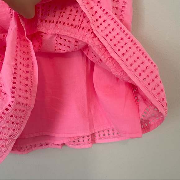 Vineyard Vines Sea Spray Eyelet Peplum Top Size Small in Malibu Pink - Picture 5 of 5